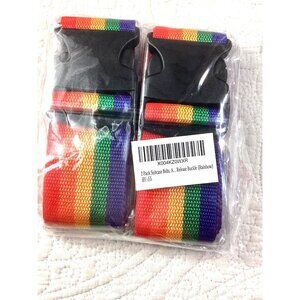 2 Pack Luggage Straps*Travel*Rainbow Suitcase Belts*Quick Release*Gay*LGBTQ+*New